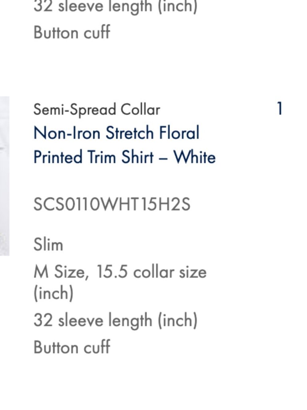 Charles Tyrwhitt Non-Iron Stretch Floral Print Trim Shirt, White, 15.5" Slim Fit - Picture 2 of 8